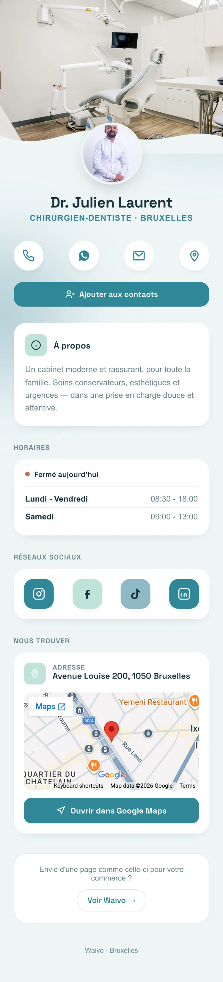 Aperçu de la vcard — Cabinet Dentaire Laurent