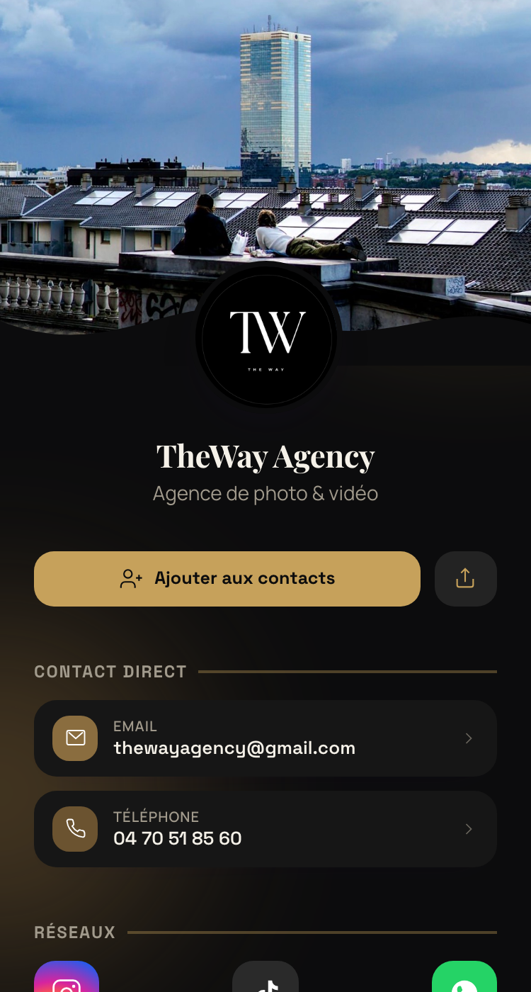 Aperçu de la page de TheWay Agency